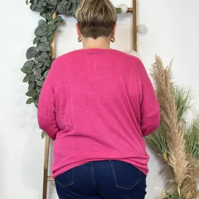 K812- Pull Etoile (Tu) 🇮🇹 - fuchsia - taille-unique-grande-taille