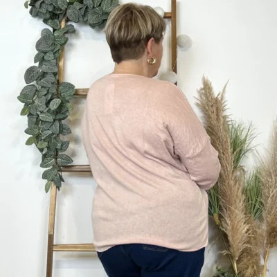 K812- Pull Etoile (Tu) 🇮🇹 - rose-poudre - taille-unique-grande-taille