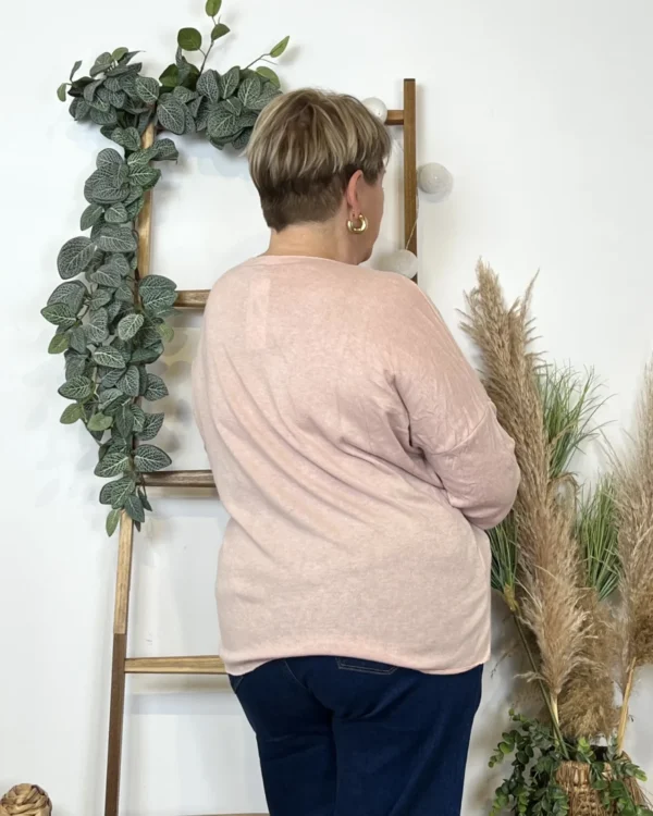 K812- Pull Etoile (Tu) 🇮🇹 - rose-poudre - taille-unique-grande-taille