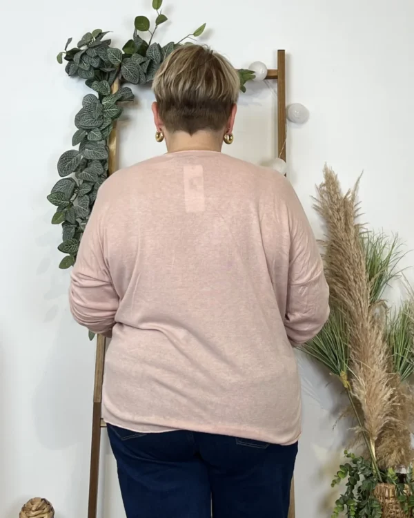 K812- Pull Etoile (Tu) 🇮🇹 - rose-poudre - taille-unique-grande-taille
