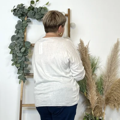 K812- Pull Etoile (Tu) 🇮🇹 - blanc - taille-unique-grande-taille