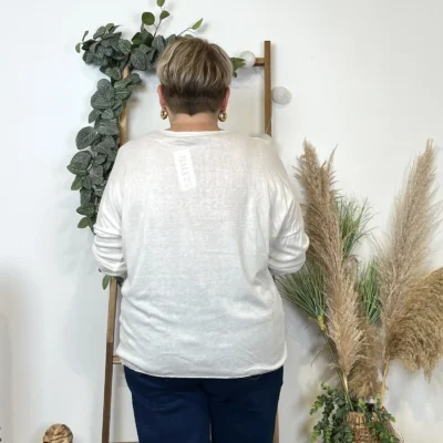 K812- Pull Etoile (Tu) 🇮🇹 - blanc - taille-unique-grande-taille