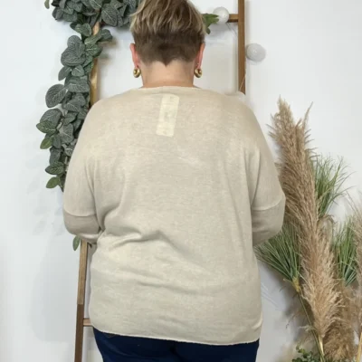 K812- Pull Etoile (Tu) 🇮🇹 - beige - taille-unique-grande-taille