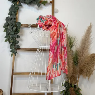 Y519- Foulard Motif Abstrait - fuchsia - sans-taille