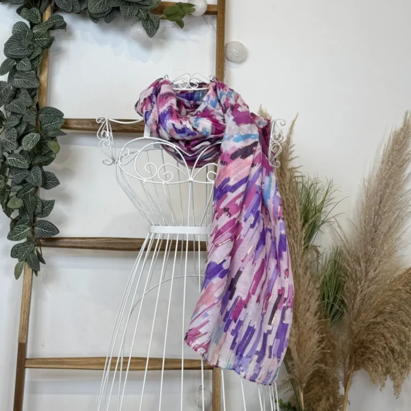 Y519- Foulard Motif Abstrait - violet - sans-taille