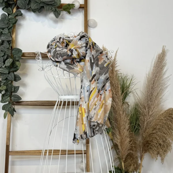 Y519- Foulard Motif Abstrait - gris - sans-taille