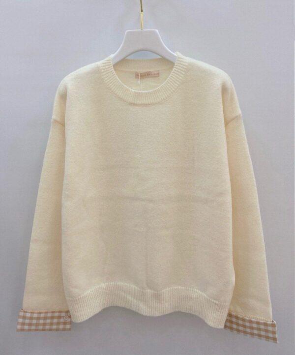 K519- Pull "Vichy" Version Féminin (Tu) - beige - taille-unique