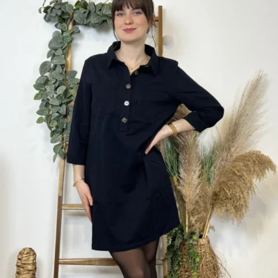 I962- Robe Ycoo velours (T34-T40) - marine - 40