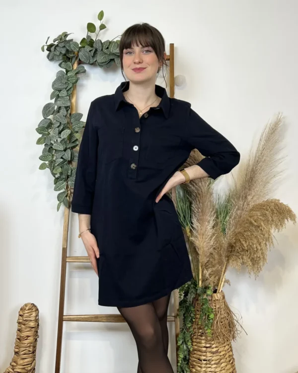 I962- Robe Ycoo velours (T34-T40) - marine - 40