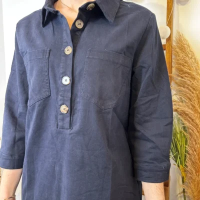 I962- Robe Ycoo velours (T34-T40) - marine - 40