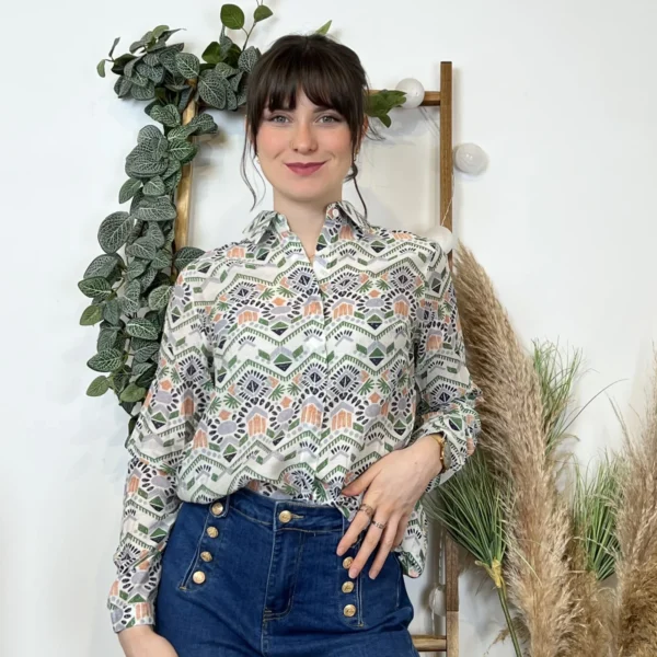 K543 - Chemise Incas (T36-T40) - vert - 38