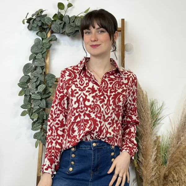 K604- Chemise By one (T36-T40) - rouge - 38