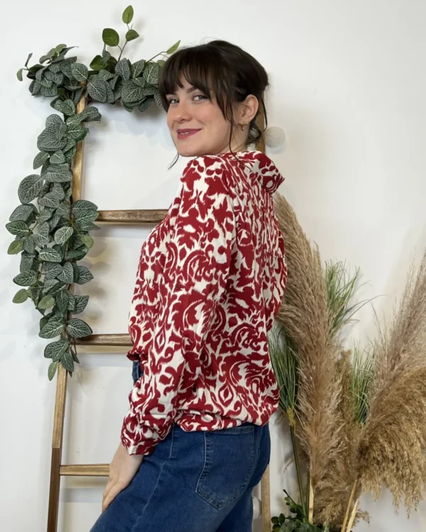 K604- Chemise By one (T36-T40) - rouge - 38