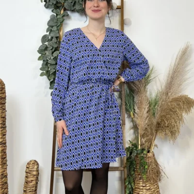 Z591- Robe Akoz Losanges (T36-T42) - bleu-royal - 42