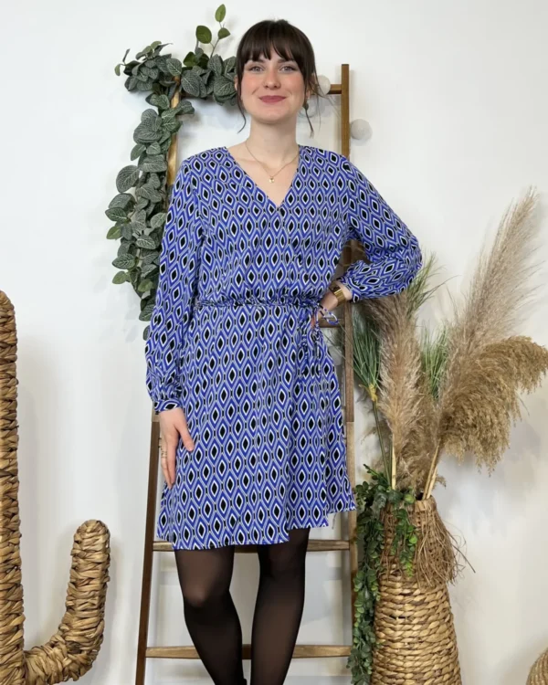 Z591- Robe Akoz Losanges (T36-T42) - bleu-royal - 42