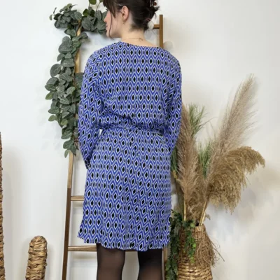 Z591- Robe Akoz Losanges (T36-T42) - bleu-royal - 42