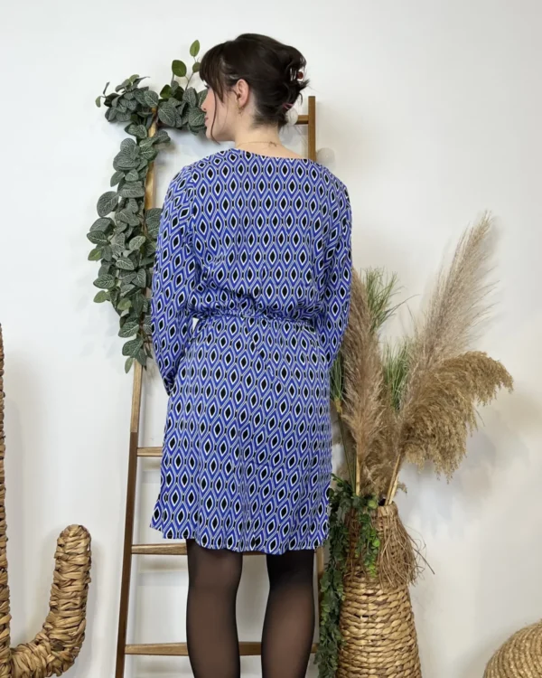 Z591- Robe Akoz Losanges (T36-T42) - bleu-royal - 42