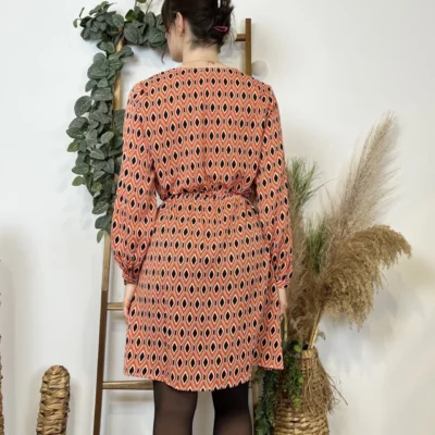 Z591- Robe Akoz Losanges (T36-T42) - orange - 42