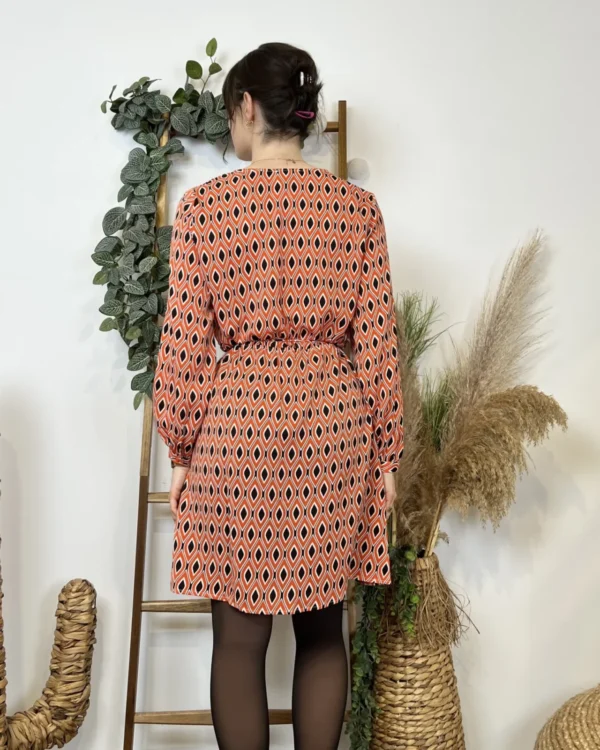 Z591- Robe Akoz Losanges (T36-T42) - orange - 42