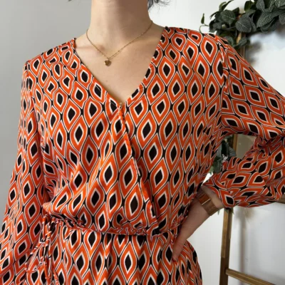 Z591- Robe Akoz Losanges (T36-T42) - orange - 42