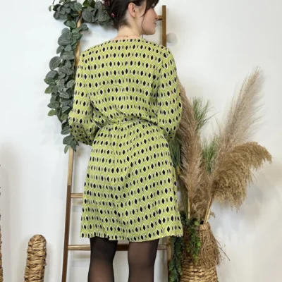 Z591- Robe Akoz Losanges (T36-T42) - vert-anis - 42