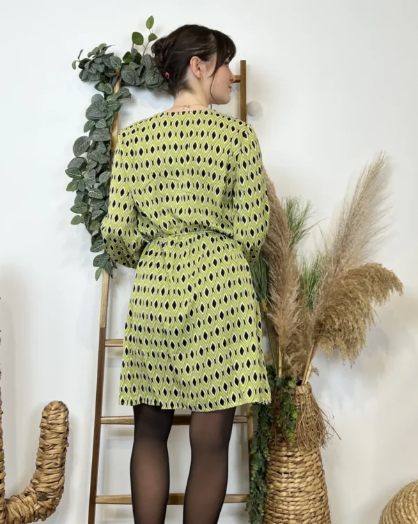 Z591- Robe Akoz Losanges (T36-T42) - vert-anis - 42