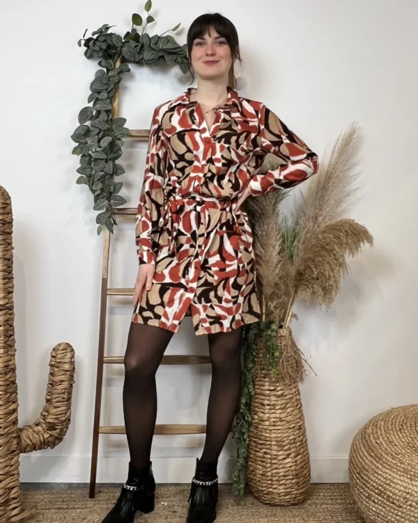 Z554- Robe Akoz-(T36-T42) - camel - 42