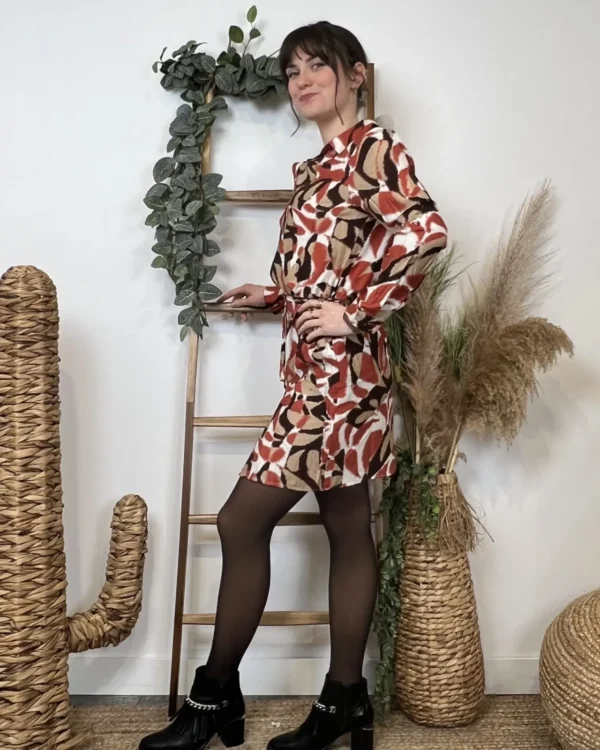 Z554- Robe Akoz-(T36-T42) - camel - 42