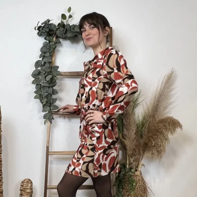 Z554- Robe Akoz-(T36-T42) - camel - 42