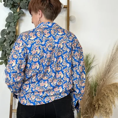 K596- Chemise imprimée Akoz (T36-T42) - bleu-royal - 42