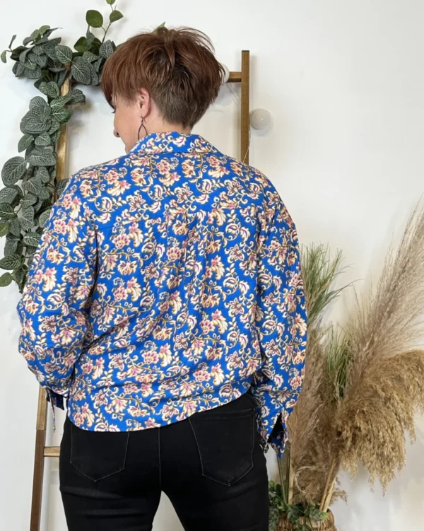 K596- Chemise imprimée Akoz (T36-T42) - bleu-royal - 42