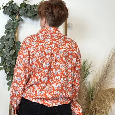 K596- Chemise imprimée Akoz (T36-T42) - orange - 42