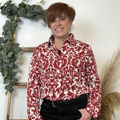 K604- Chemise By one (T36-T40) - rouge - 38