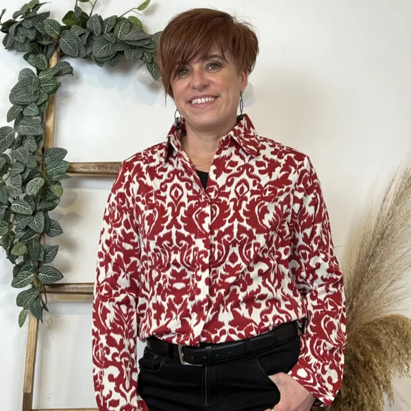 K604- Chemise By one (T36-T40) - rouge - 38