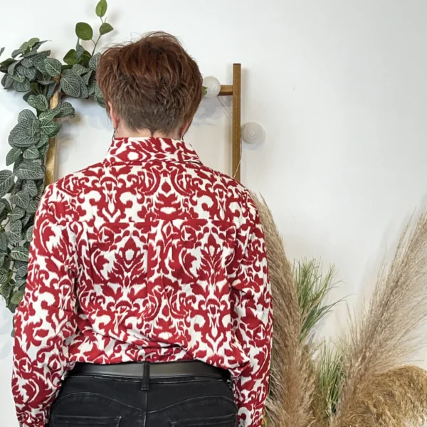 K604- Chemise By one (T36-T40) - rouge - 38