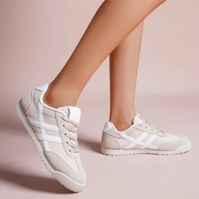 R431- Tennis Basse dentelle (T36-T41) - beige - 41