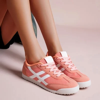 R431- Tennis Basse dentelle (T36-T41) - orange - 41