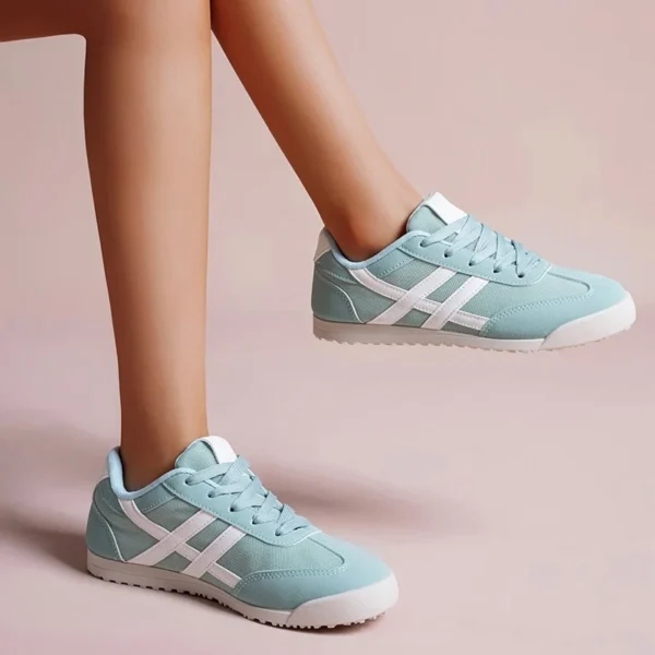 R431- Tennis Basse dentelle (T36-T41) - vert-celadon - 41