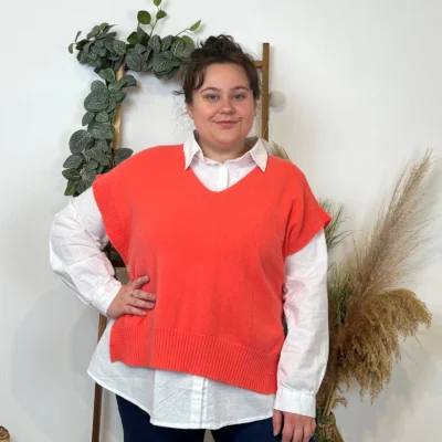 Z550.- Pull sans manche (Tu) - corail - taille-unique-grande-taille