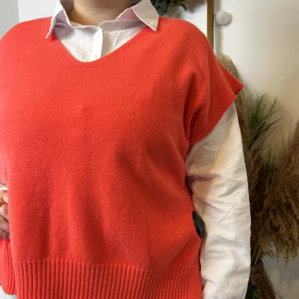 Z550.- Pull sans manche (Tu) - corail - taille-unique-grande-taille