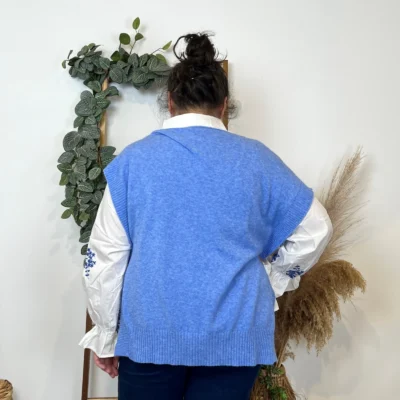 Z550.- Pull sans manche (Tu) - bleu-ciel - taille-unique-grande-taille