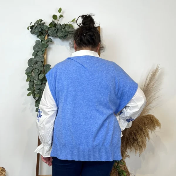 Z550.- Pull sans manche (Tu) - bleu-ciel - taille-unique-grande-taille