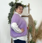 Gilet femme maille douce oversize col V - violet - taille-unique-grande-taille