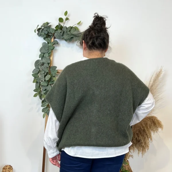 Z083- Gilet boutons fantaisies (Gu) - kaki - taille-unique-grande-taille