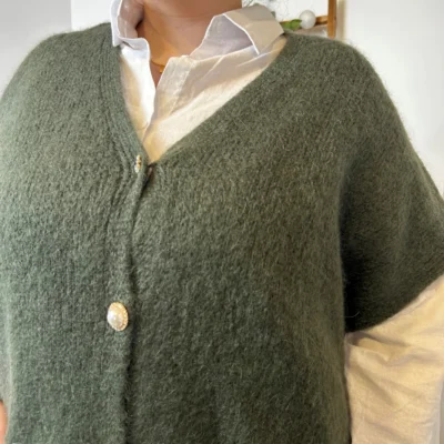 Z083- Gilet boutons fantaisies (Gu) - kaki - taille-unique-grande-taille