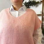 Pull femme col V maille douce « Tendance » - rose-pale - taille-unique-grande-taille