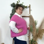 Pull femme col V maille douce « Tendance » - fuchsia - taille-unique-grande-taille