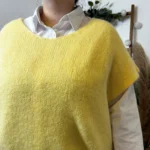 Pull femme col V maille douce « Tendance » - jaune-clair - taille-unique-grande-taille