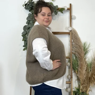 Z115- Pull Mohair (Tu) 🇮🇹 - taupe - taille-unique-grande-taille