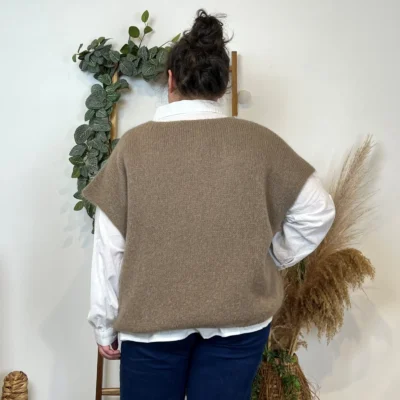 Z115- Pull Mohair (Tu) 🇮🇹 - taupe - taille-unique-grande-taille